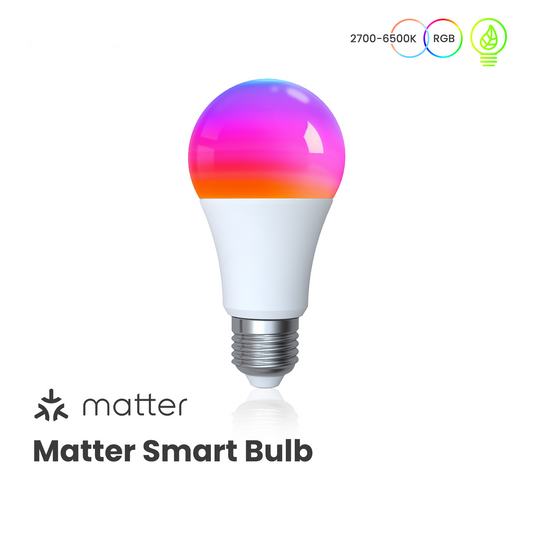 Tuya Matter WiFi Smart LED E27 Dimmable Light Bulbs RGB 2700K-6500K W+C