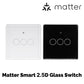 Tuya Matter WiFi Smart Light Switch 2.5D Glass Panel Neutral Wire Required EU Version