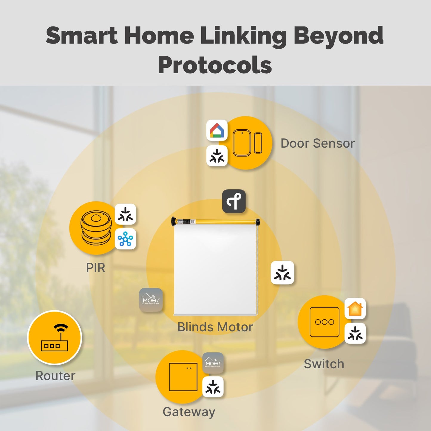 Tuya Matter Over Thread Smart Roller Blinds Motor 38mm Tube Curtain Automation for Alexa Google Home HomeKit