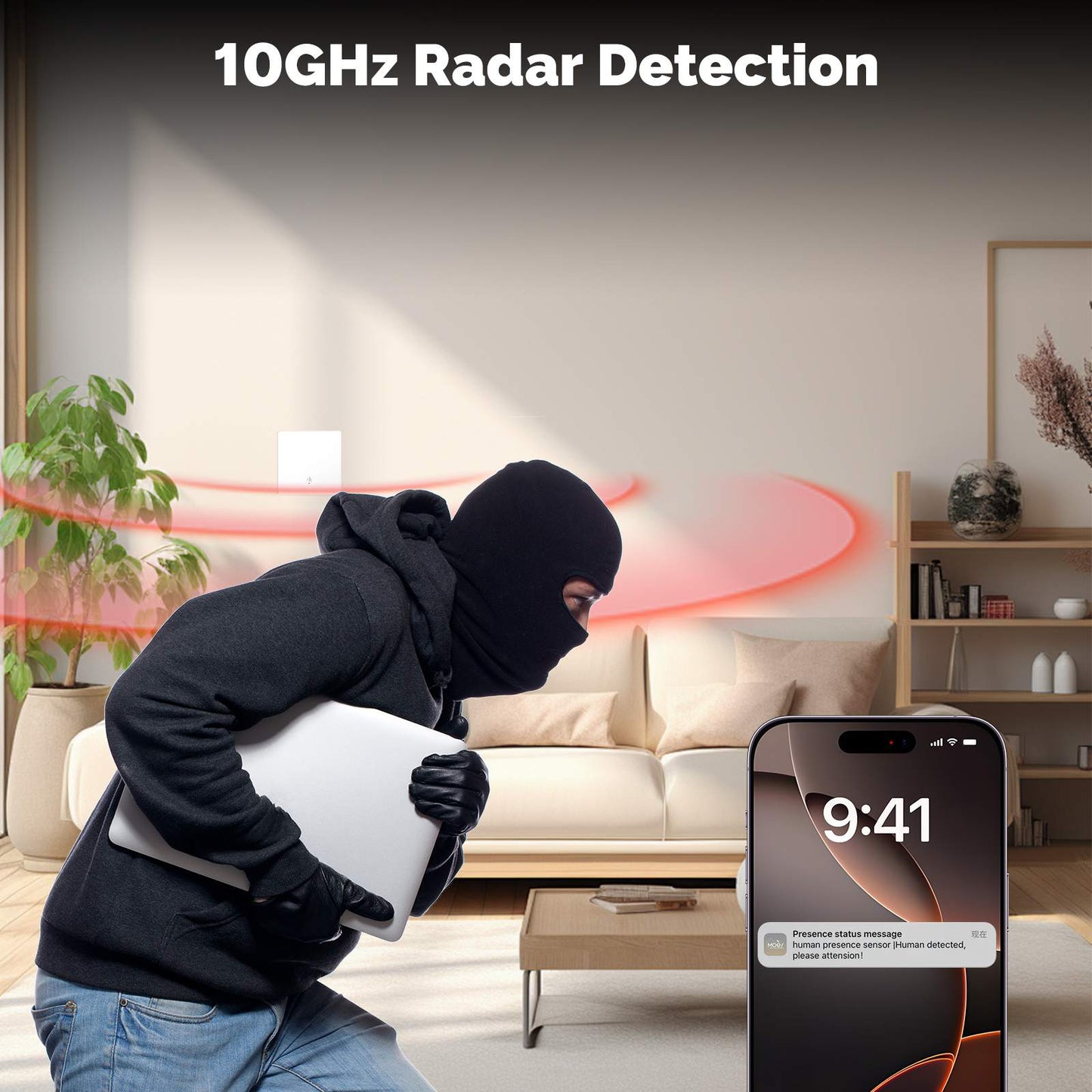 Tuya Zigbee Smart Human Presence mmWave Radar Detection Wall Light Switch Neutral Wire Optional EU Version