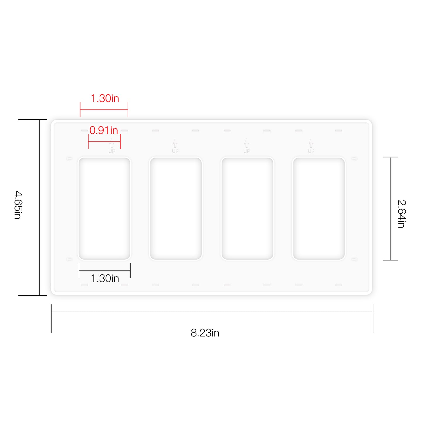 Star Ring Switch Panel EU/US Version 2/3/4 Gang (ONLY PANEL without switch）