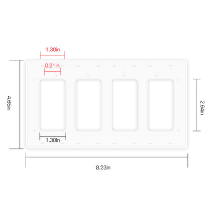 Star Ring Switch Panel EU/US Version 2/3/4 Gang (ONLY PANEL without switch）