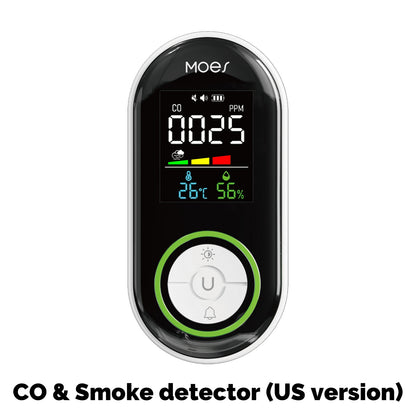2nd Gen 4-in-1 Plug-in Smoke & Carbon Monoxide Detector with Battery Backup, Temp Humidity LCD Display