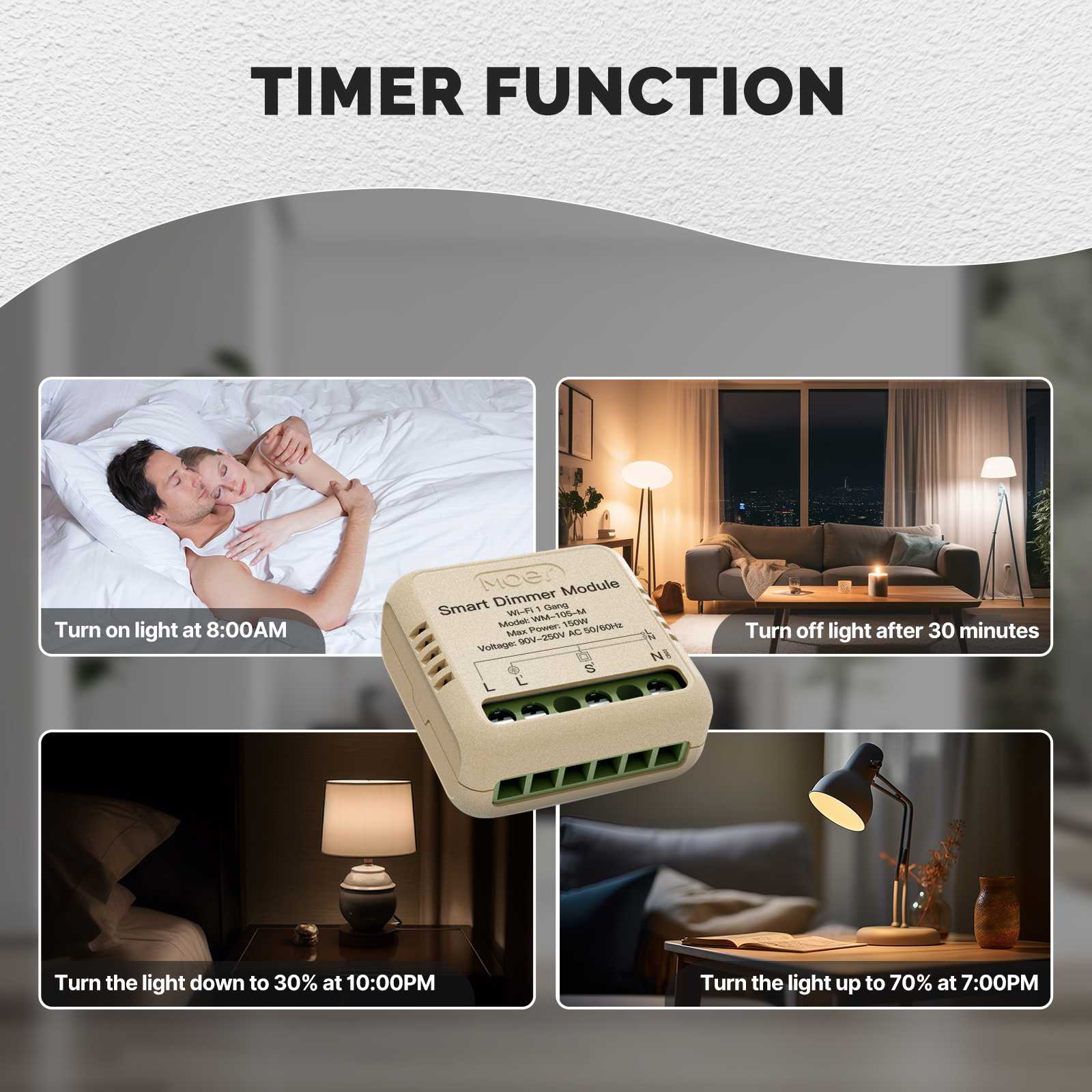 WiFi Smart Dimmer Switch Module Timer Diy Breaker 1/2 Gang – MOES