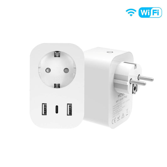 WiFi Smart Plug 16A EU Socket Outlet 2USB 1Type-C Fast Charging Power Electricity Monitor