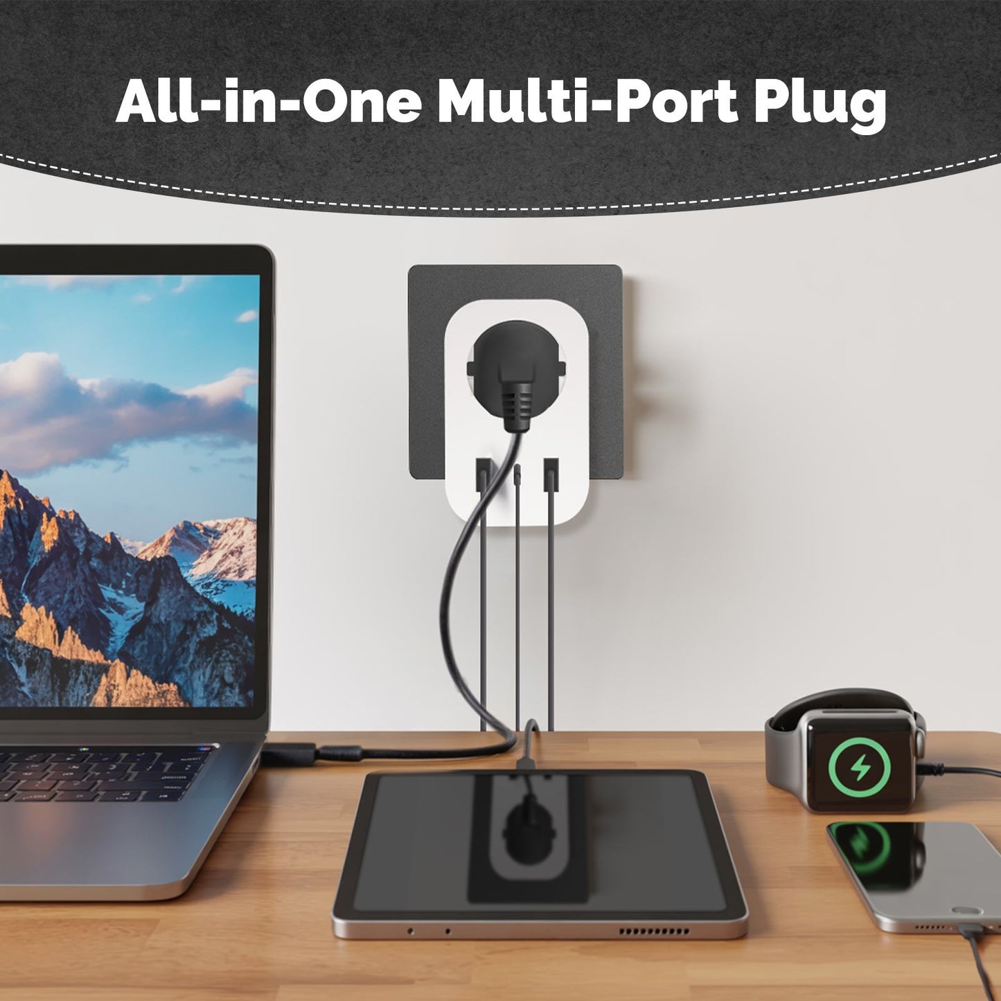 WiFi Smart Plug 16A EU Socket Outlet 2USB 1Type-C Fast Charging Power Electricity Monitor