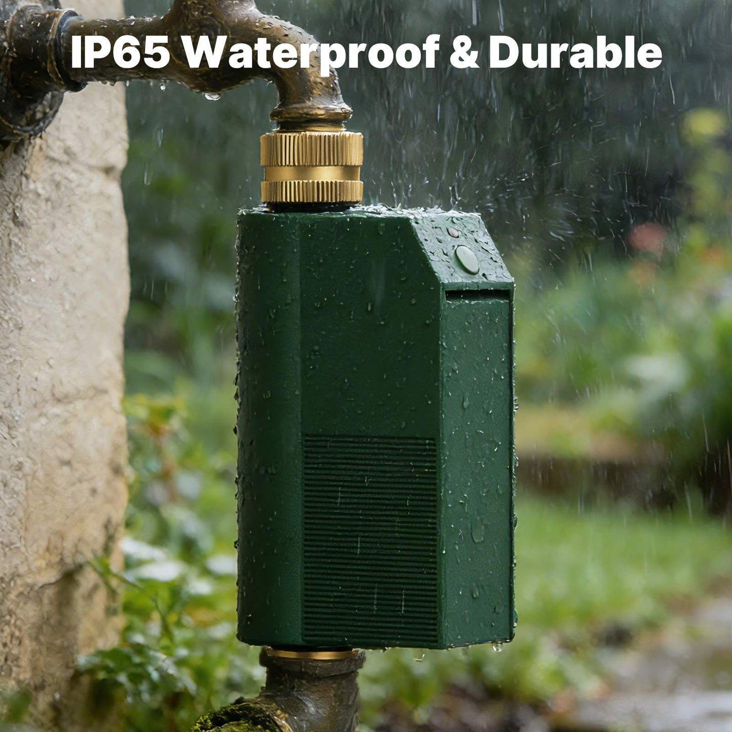 WiFi Smart Water Timer with Flow Meter, Brass Valve, IP65 Waterproof Irrigation Controller Alexa Google