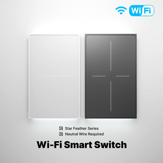 WiFi Star Feather Series Smart Switch Push Button With Neutral Light Scene 2in1 Switch US Version