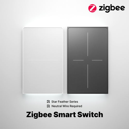 ZigBee Star Featherg Series Smart Switch Push Button With Neutral Light Scene 2in1 Switch US Version
