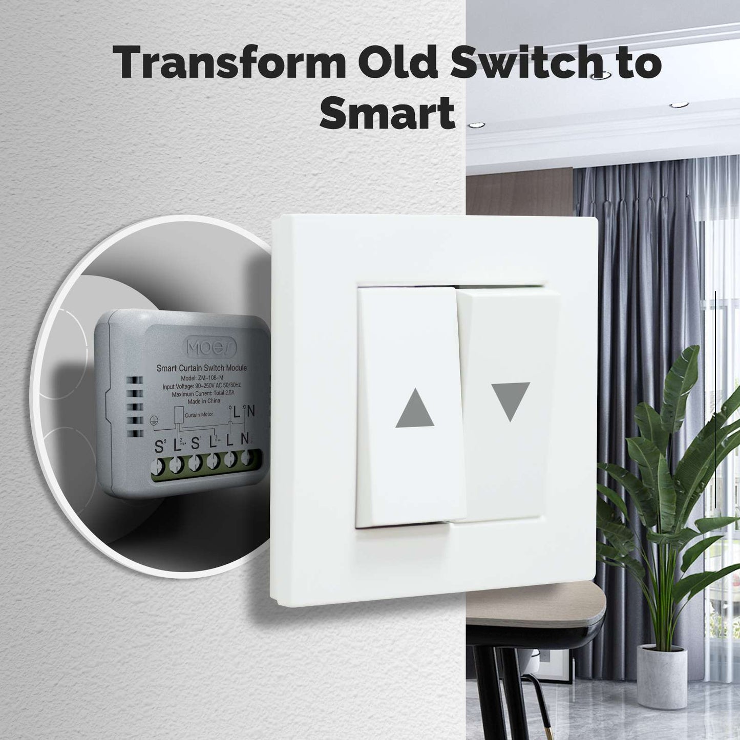 ZigBee Smart Curtain Switch Module Mini Design  App Remote Control