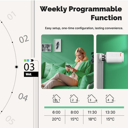 ZigBee Smart Thermostatic Radiator Valve TRV Programmable App Remote Temperature Controller