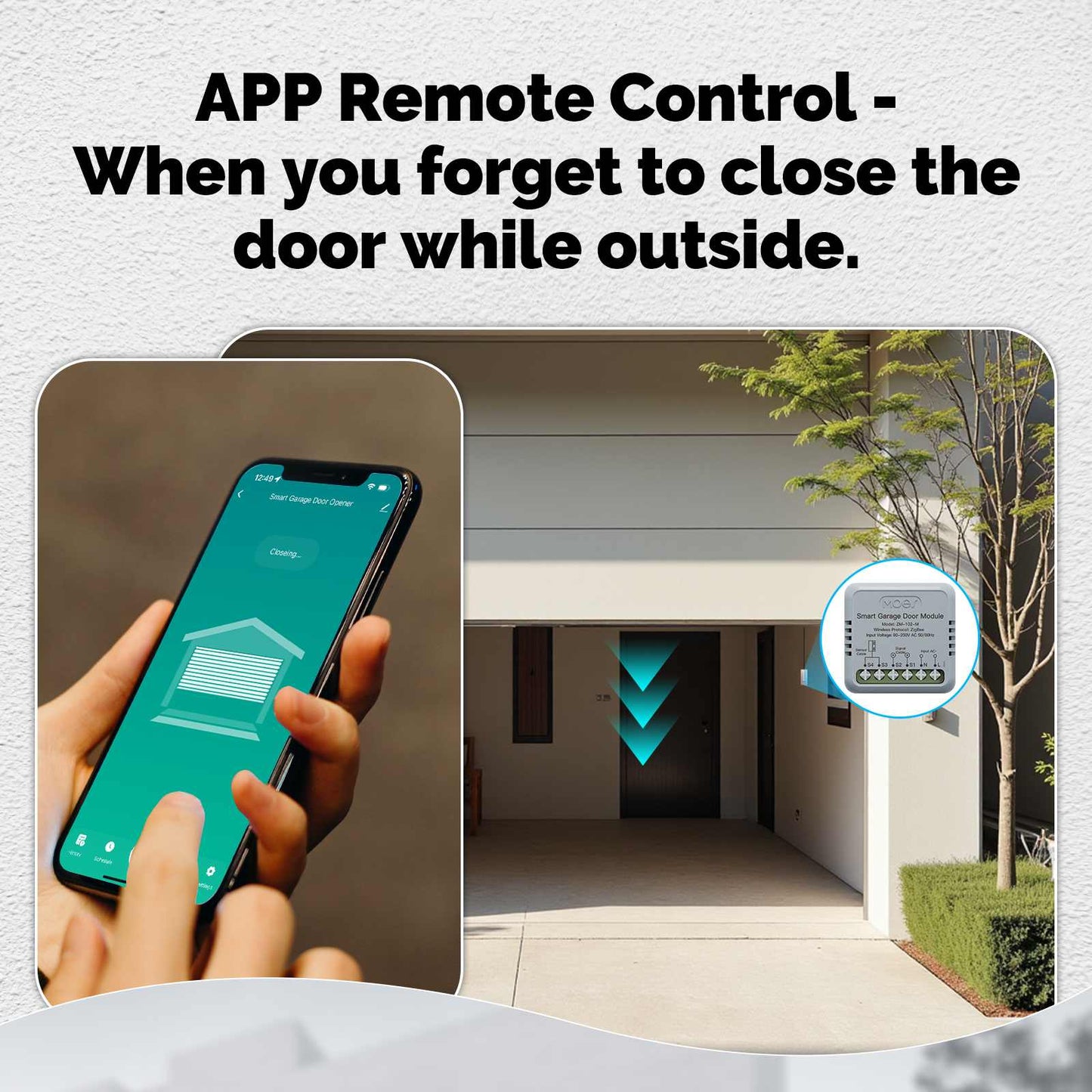 Zigbee Garage Door Controller Module Works with Tuya/Smart Life Alexa & Google Home Voice Control