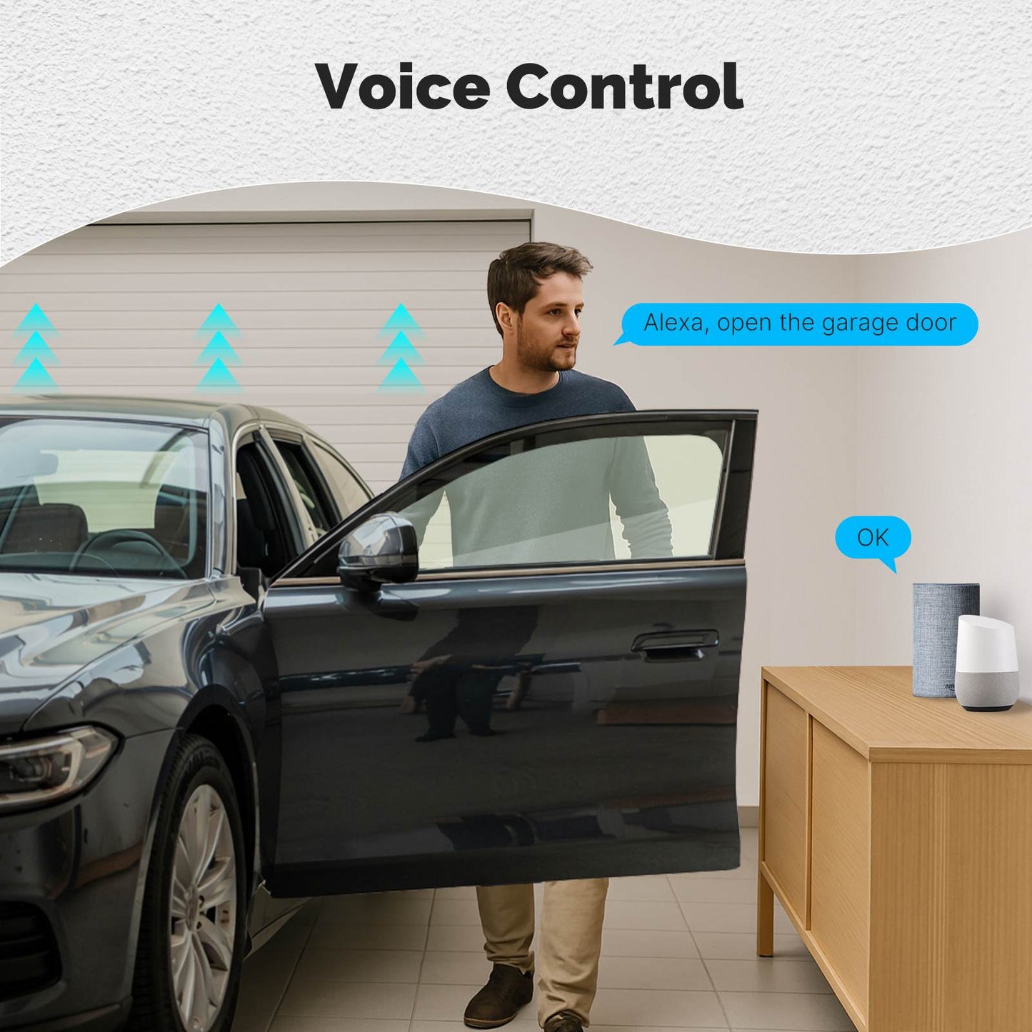 Zigbee Garage Door Controller Module Works with Tuya/Smart Life Alexa & Google Home Voice Control