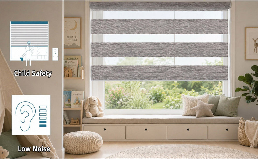 Cordless Zebra Shades Safe for Kids & Pets