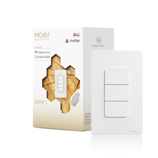 Matter WiFi Smart Light Button Switch App Control Neutral Wire Required US Standard - MOES