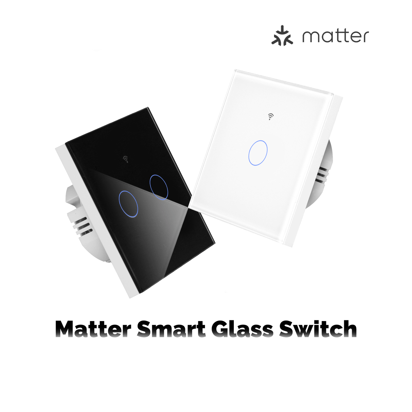 Matter WiFi Smart Light Switch Glass Panel Neutral Wire Required EU Standard - MOES