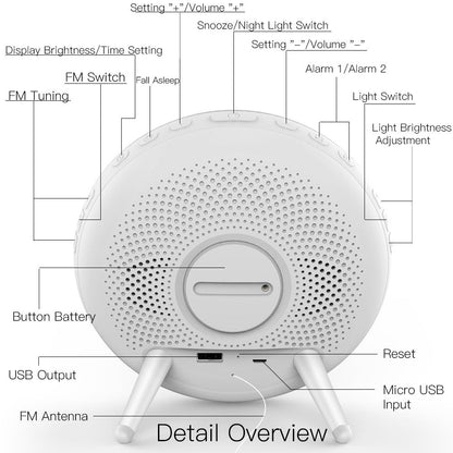 MOES WiFi Smart Clock Wake Up 7 Colors Light Natural Sound Clock With FM Radio - MOES