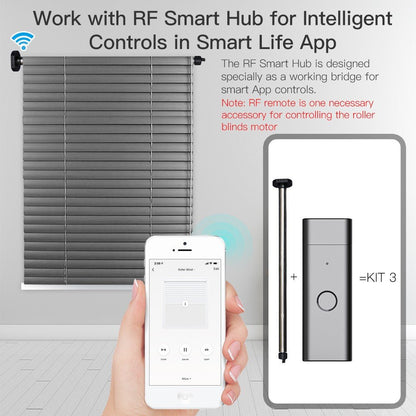 Rechargeable Tubular Roller Blind Motor RF433 Remote Control - MOES