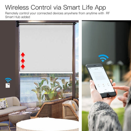 Rechargeable Tubular Roller Blind Motor RF433 Remote Control - MOES