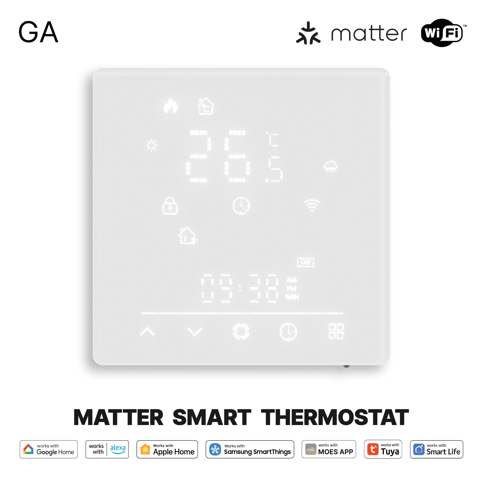 Smart Thermostat Matter WiFi Temperature Controller Water/ Electric /Gas /Boiler Floor Heating - MOES