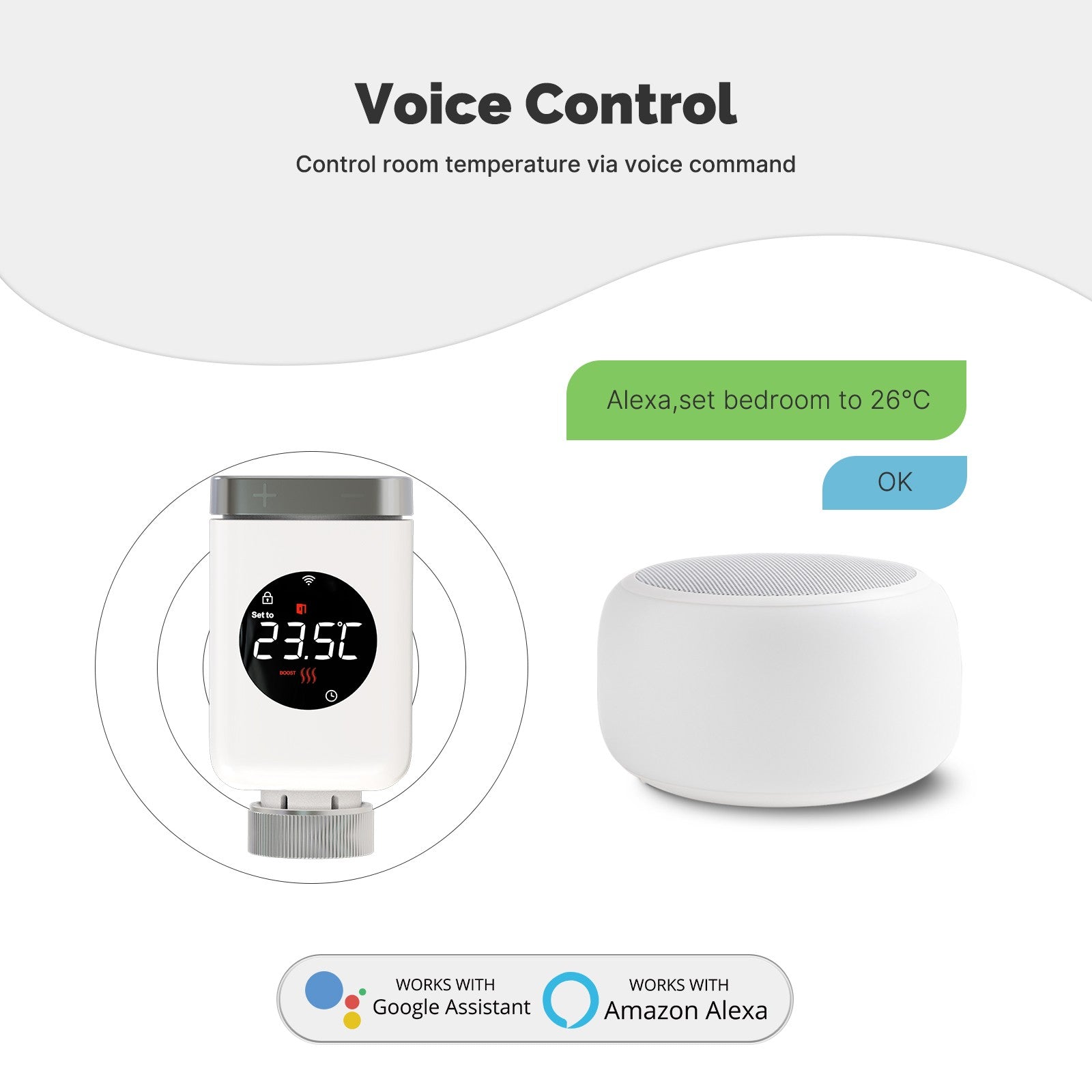 Smart Wifi Thermostatic Radiator Valve TRV Programmable Temperature Controller - MOES