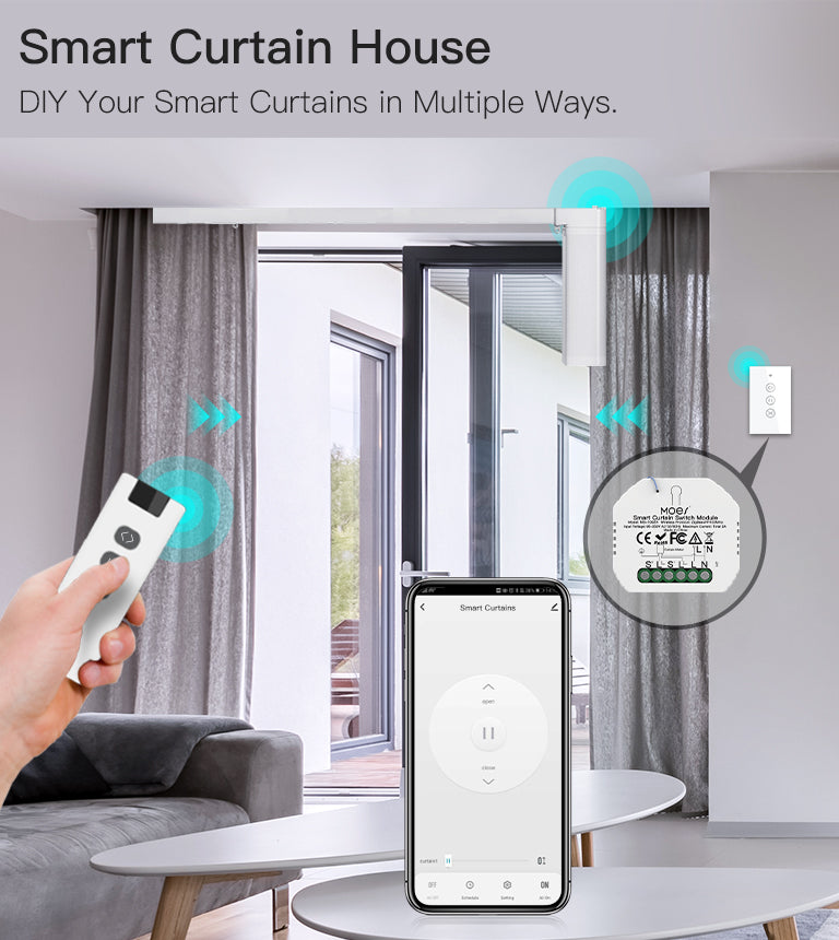 Smart Curtain Control | Smart Curtains | Electric Curtains | MOES