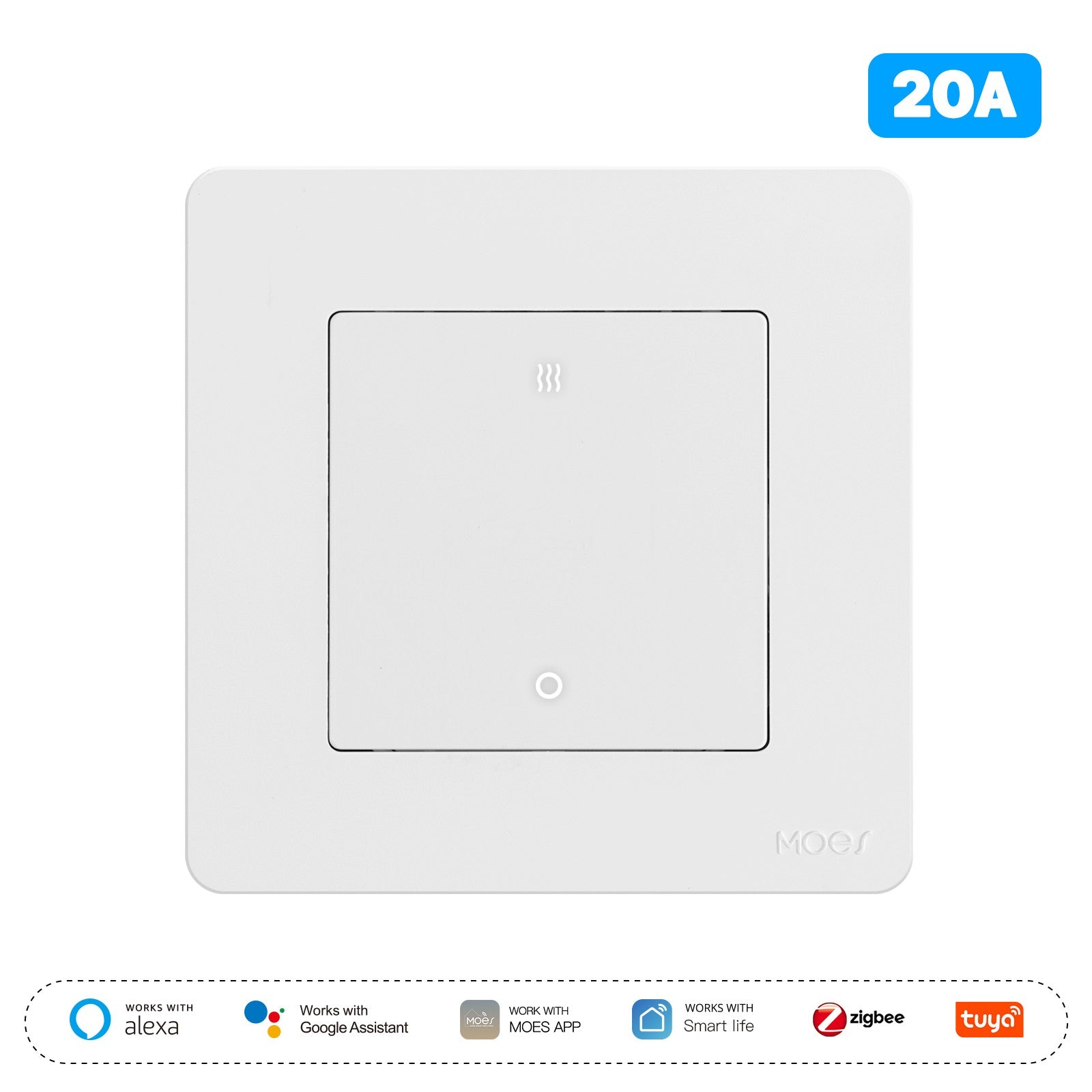 Star Ring ZigBee Smart Heater/AC Switch 20A High Load With Electricity Monitor EU Standard - MOES