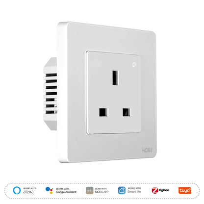 Star Ring ZigBee Smart Socket UK Wall Embedded Outlet Energy Monitor - MOES