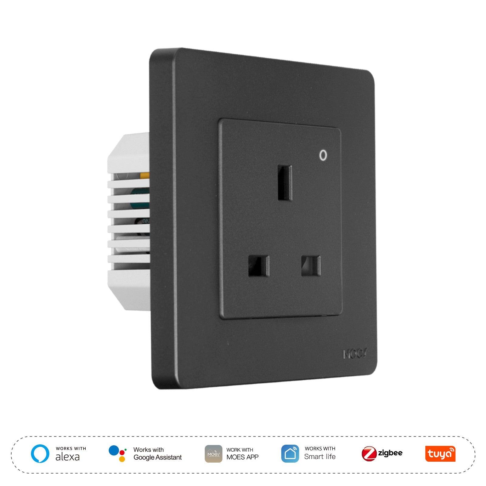 Star Ring ZigBee Smart Socket UK Wall Embedded Outlet Energy Monitor - MOES