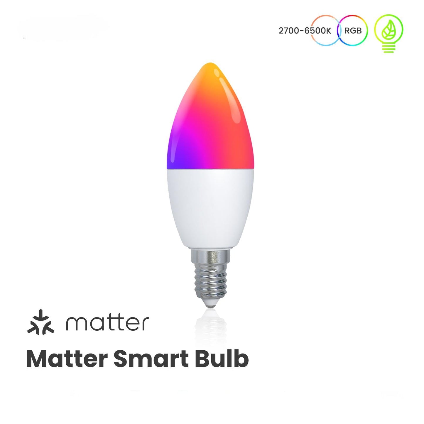 Tuya Matter WiFi Smart LED E14 Dimmable Light Bulbs 2700 - 6500K+RGB - MOES