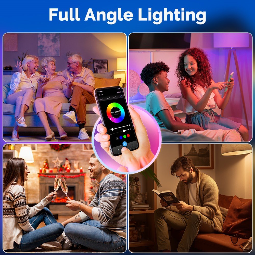 Tuya Matter WiFi Smart LED E27 Dimmable Light Bulbs RGB 2700K-6500K W+C - MOES