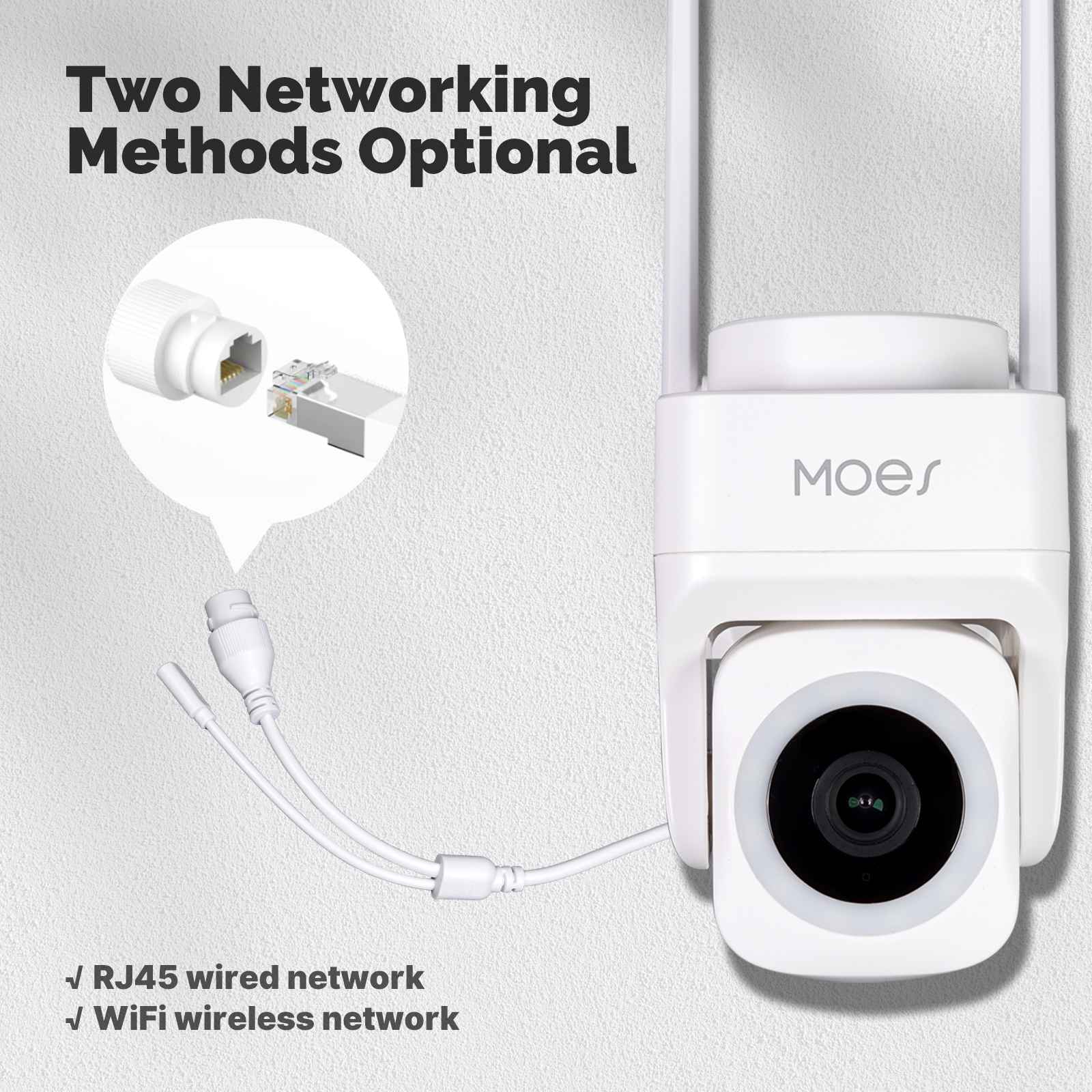 WiFi 3MP Smart Outdoor Security Camera RJ45 Network IP65 Waterproof EU ...