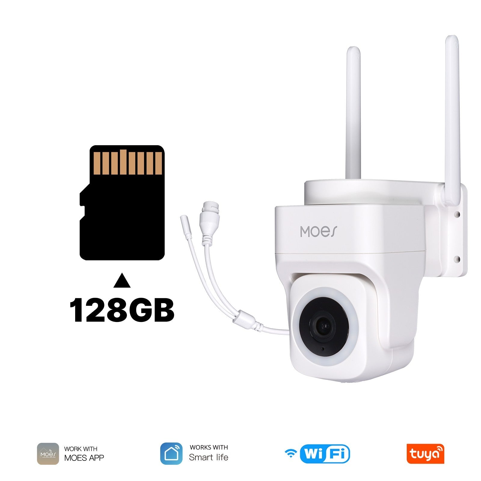 WiFi 3MP Smart Outdoor Security Camera RJ45 Network IP65