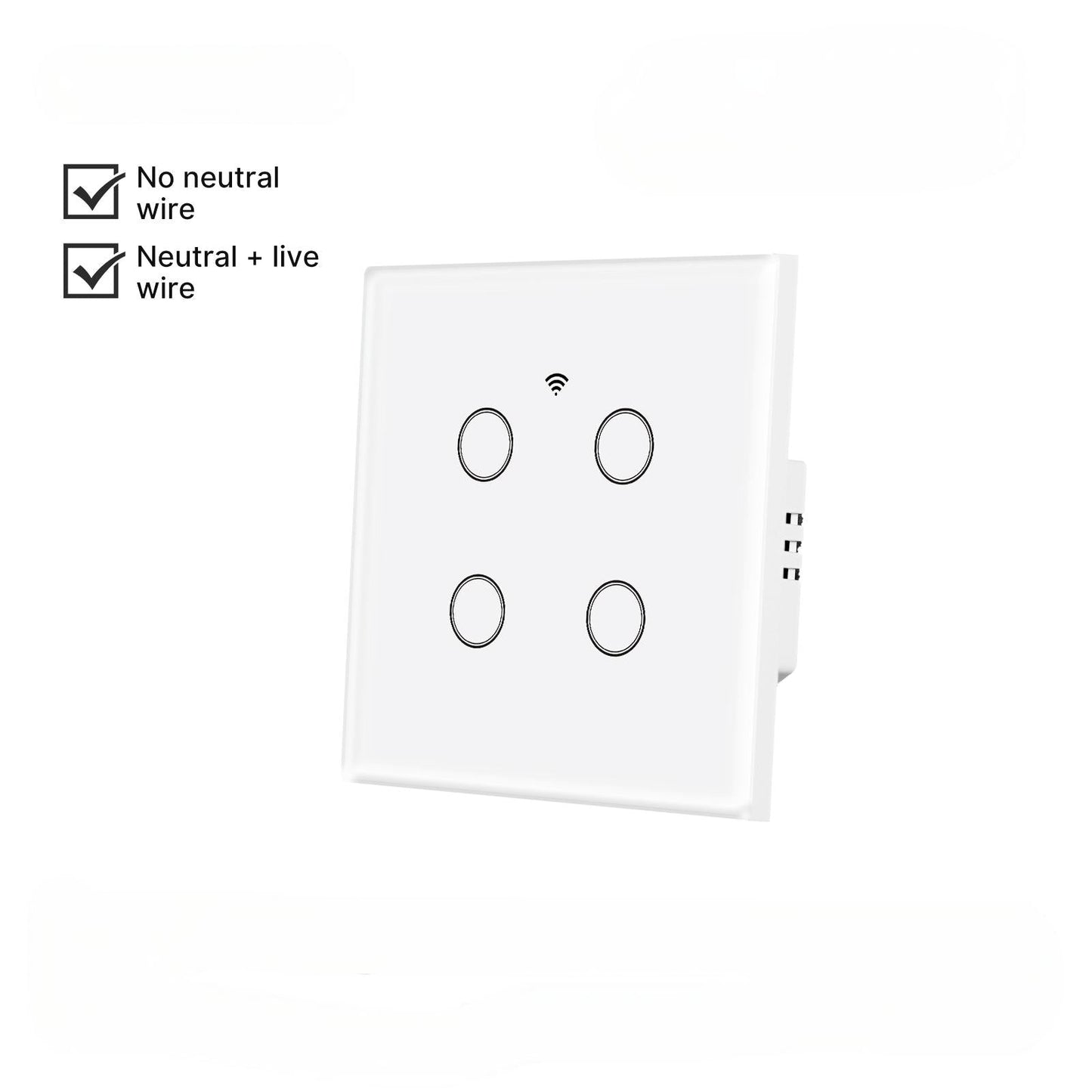 WiFi Smart Light Wall Touch Switch No Neutral Wire Required EU Standard - MOES