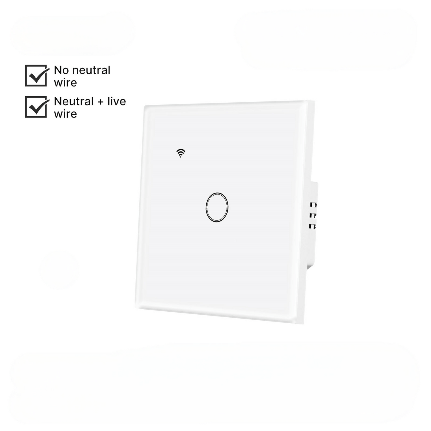 WiFi Smart Light Wall Touch Switch No Neutral Wire Required EU Standard - MOES