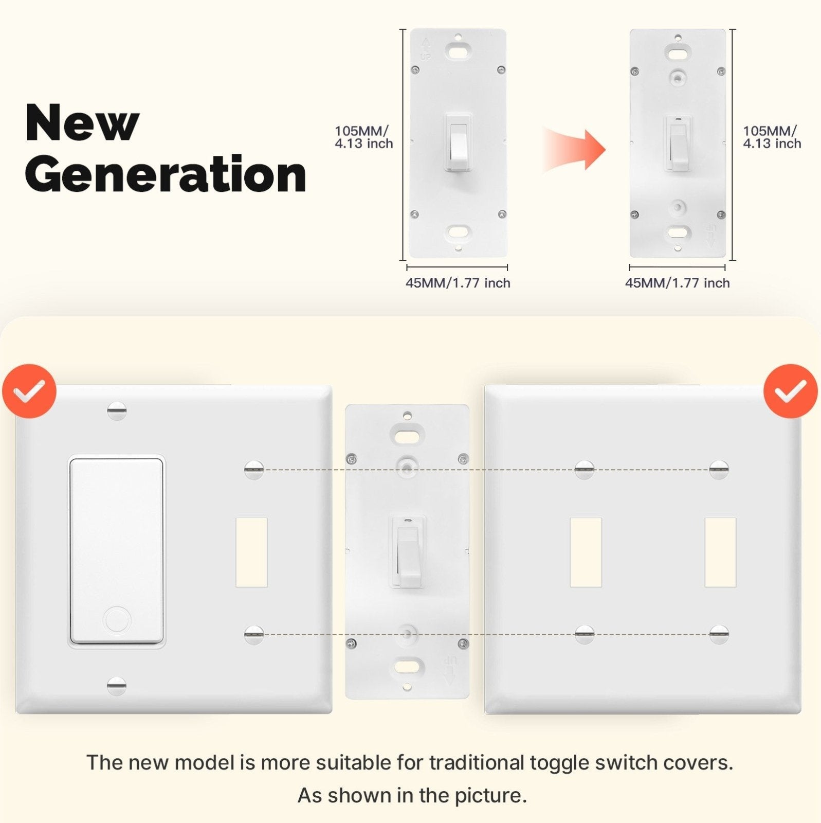 WiFi Smart Toggle Style Switch US Neutral Wire Required 3 - Way Switch App Remote Control - MOES