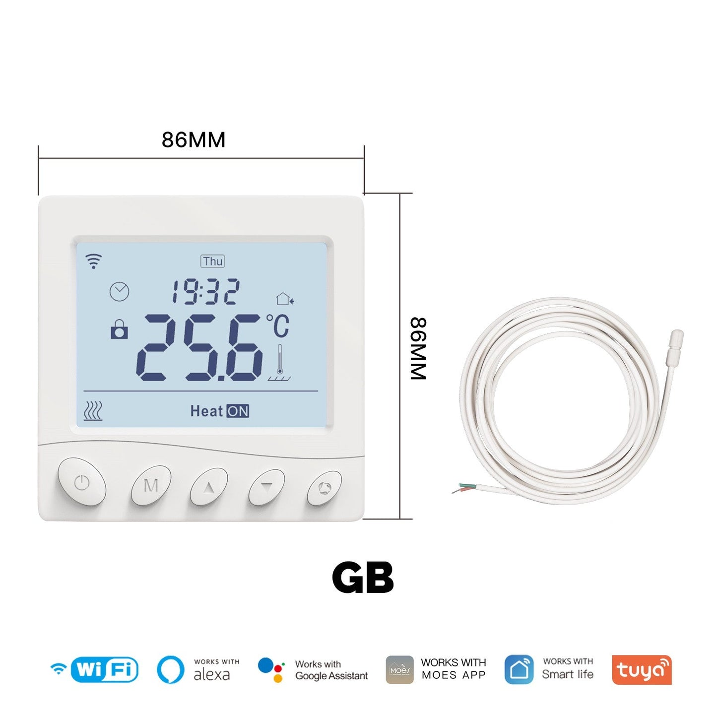 WiFi Thermostat Room Temperature Controller Water/Electric/Gas Boiler Floor Heating App Control - MOES