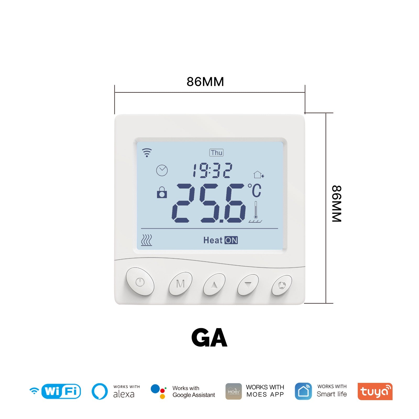 WiFi Thermostat Room Temperature Controller Water/Electric/Gas Boiler Floor Heating App Control - MOES