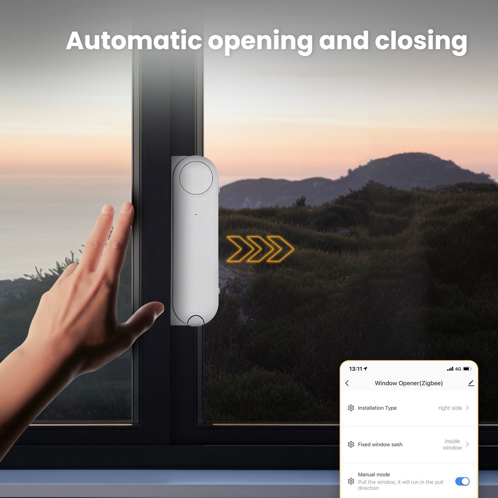 ZigBee Smart Sliding Window Pusher Automatic Opener Closer Solar Charg ...