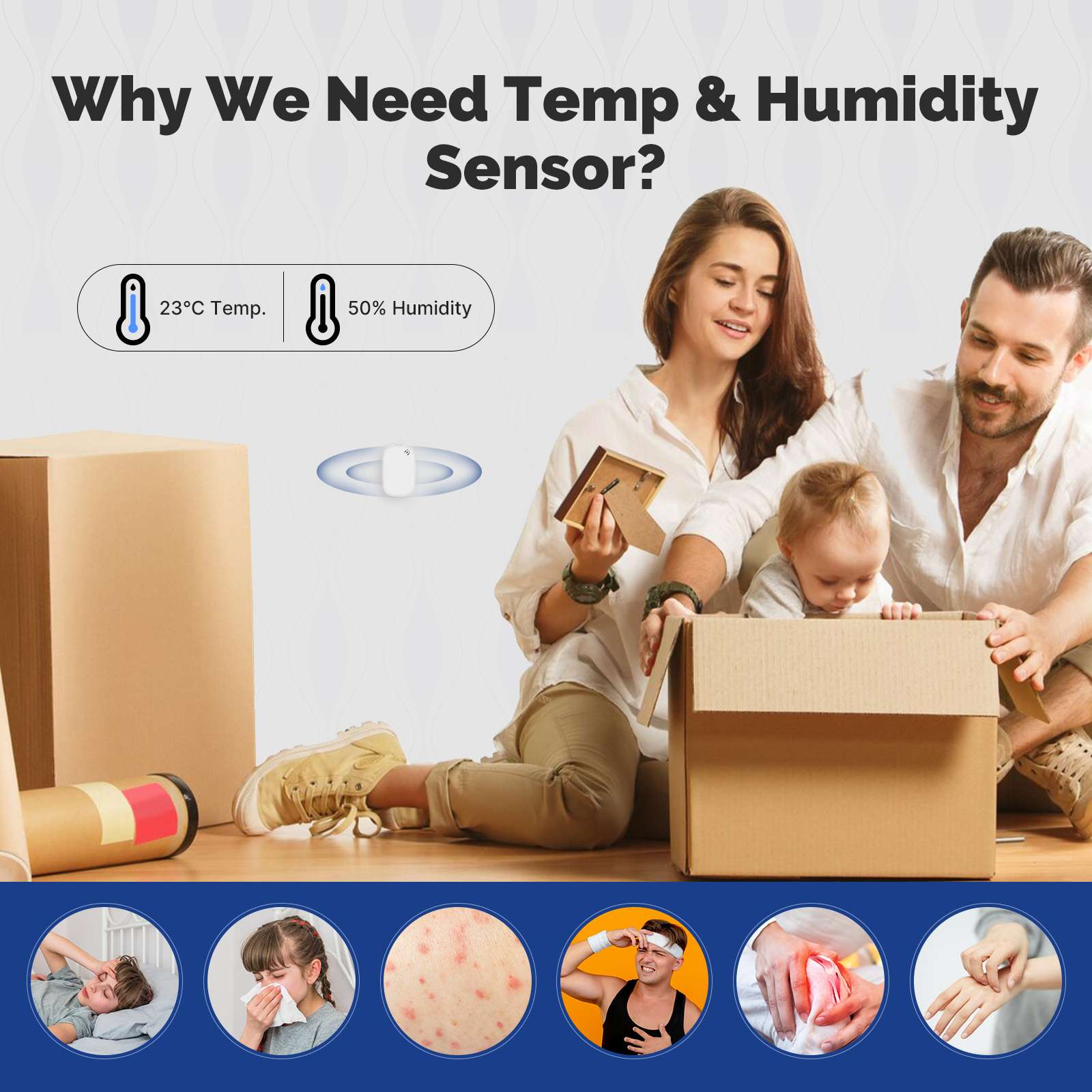 Zigbee Smart Temperature Humidity Sensor Indoor Hygrometer APP Monitor ...
