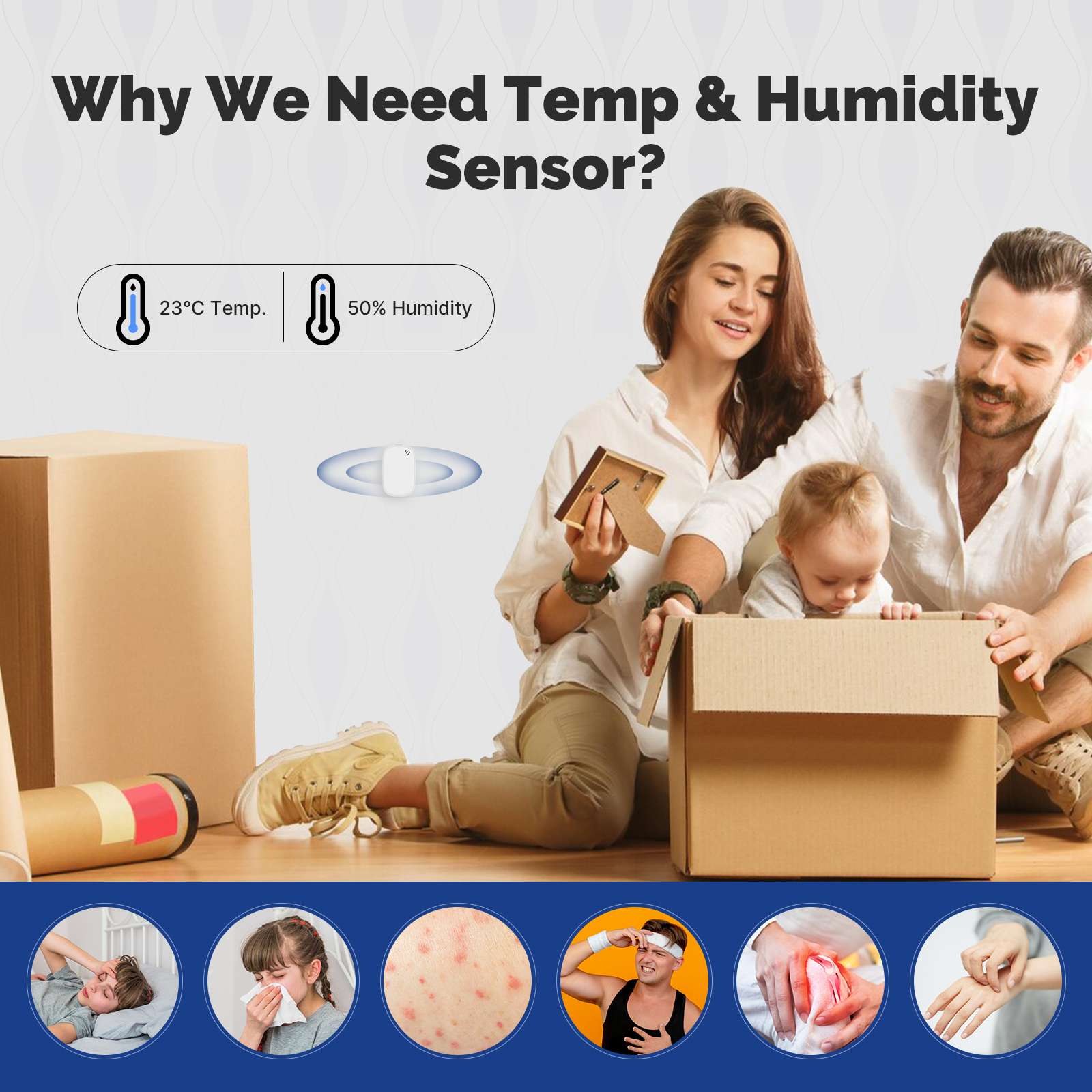 Zigbee Smart Temperature Humidity Sensor Indoor Hygrometer APP Monitoring - MOES