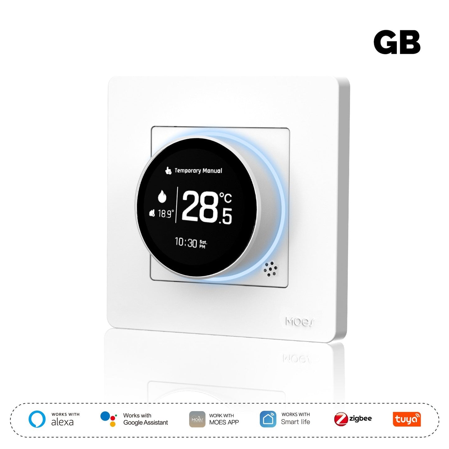 ZigBee Star Ring Smart Thermostat Temperature Controller Water Boiler Electric Heating - MOES