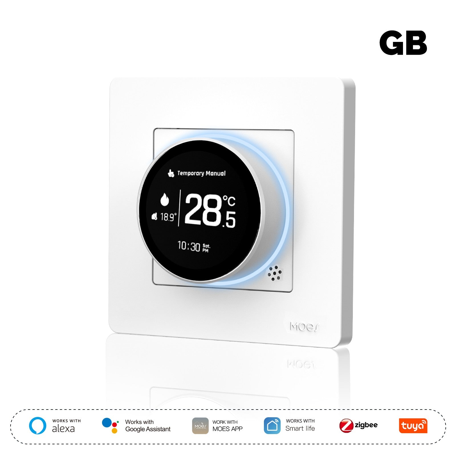 ZigBee Star Ring Smart Thermostat Temperature Controller Water Boiler Electric Heating - MOES