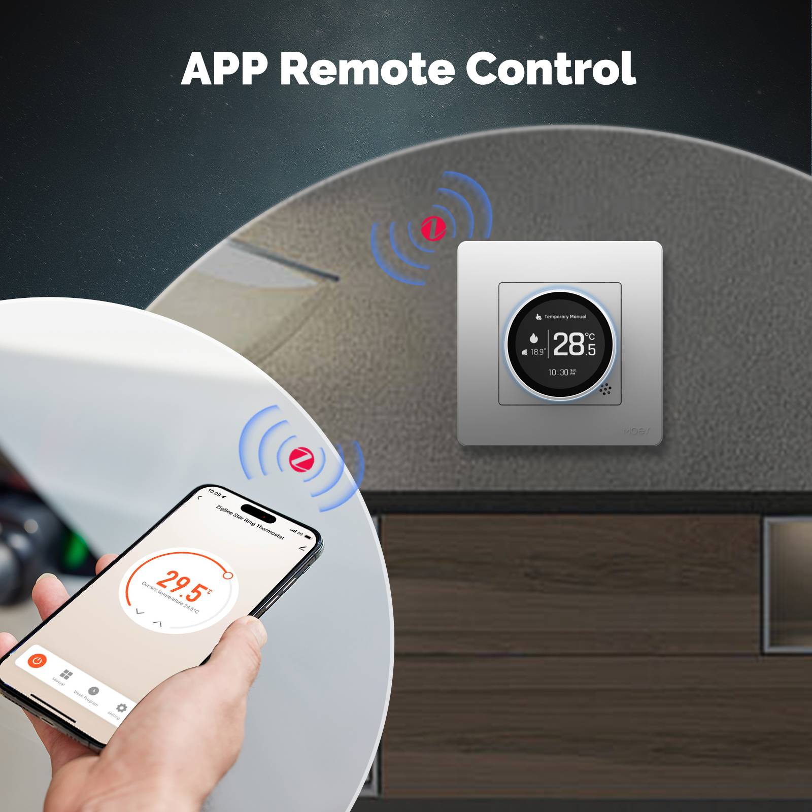 WiFi Smart Zigbee Opbouw Thermostaat | Touchscreen | Voor C.V WiFi Smart Zigbee Opbouw Thermostaat | Touchscreen | Voor C.V