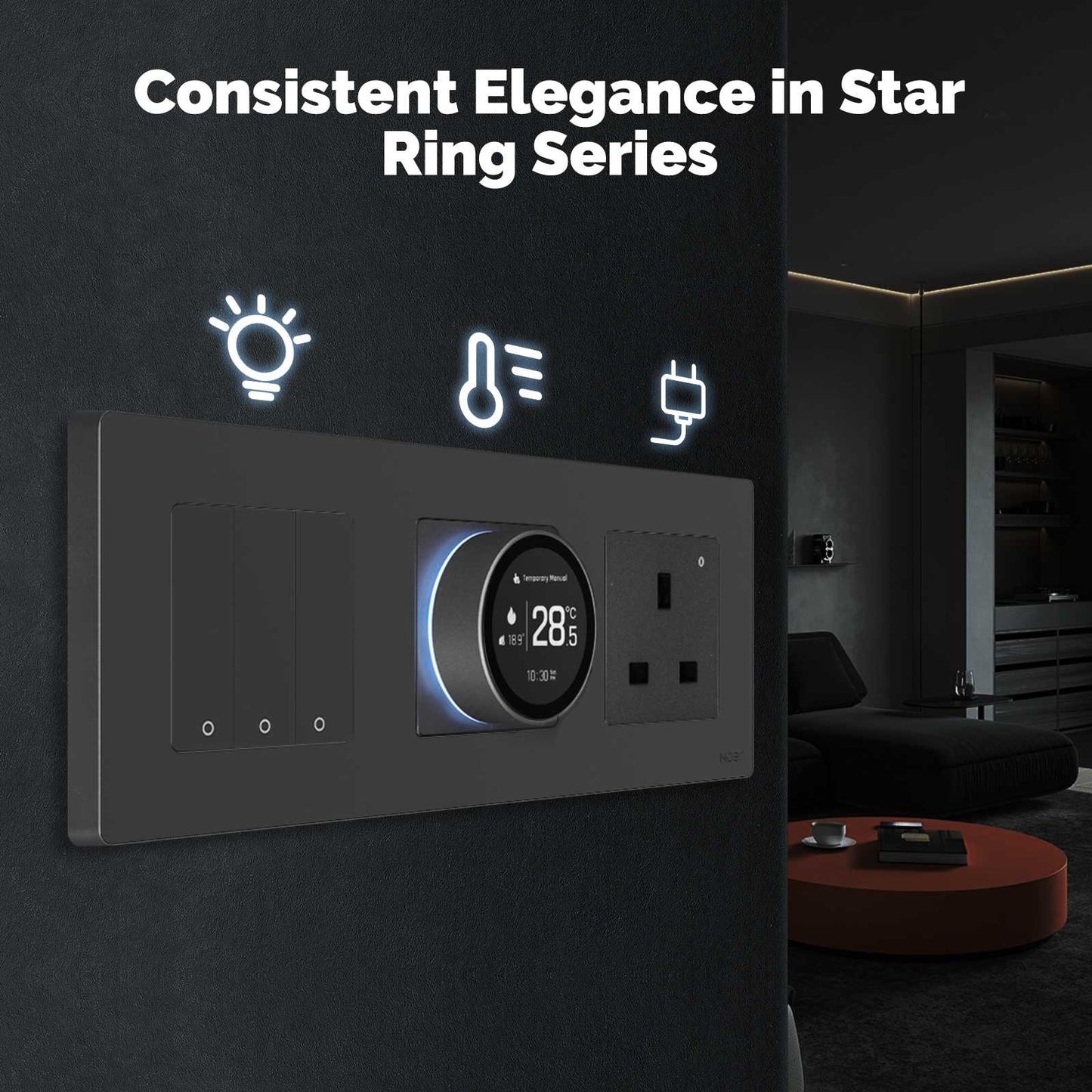 ZigBee Star Ring Smart Thermostat Temperature Controller Water Boiler Electric Heating - MOES