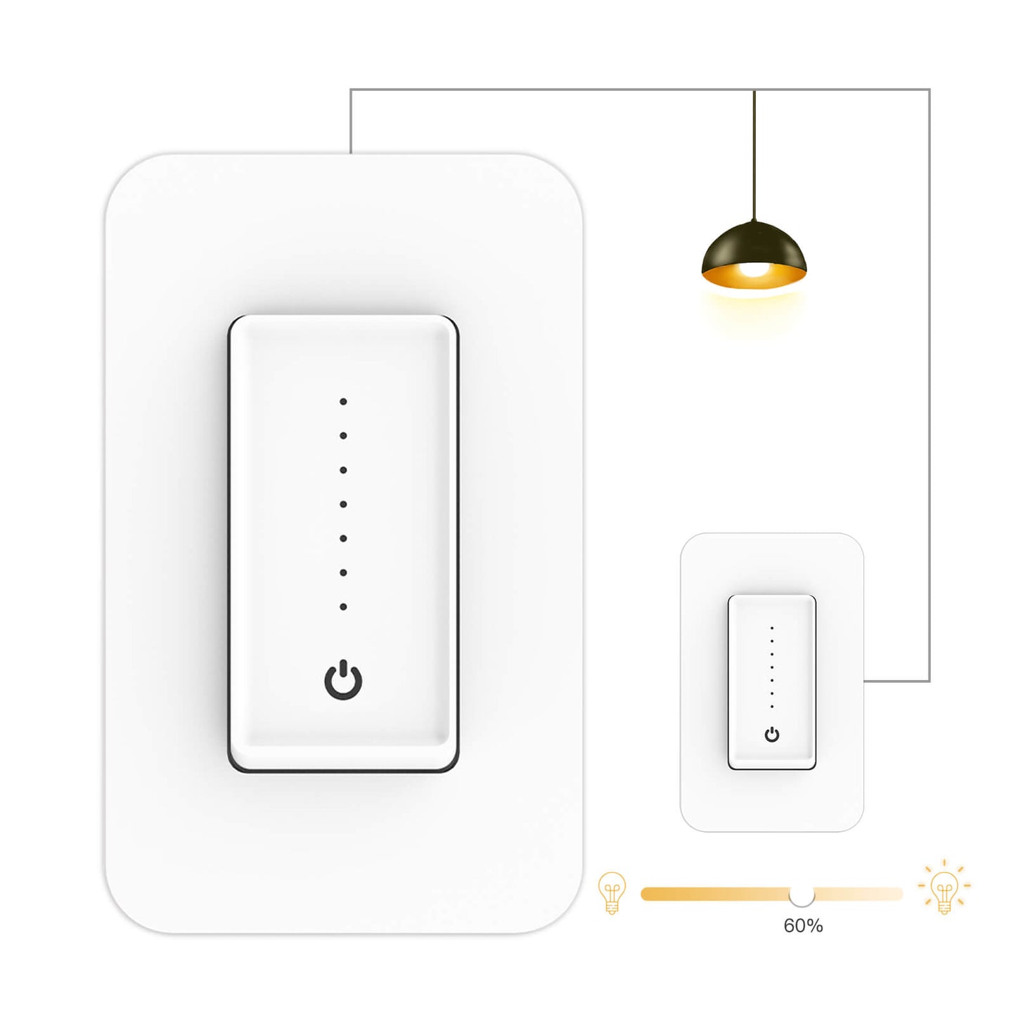 WiFi 3 Way Smart Light Dimmer Push Button Switch US