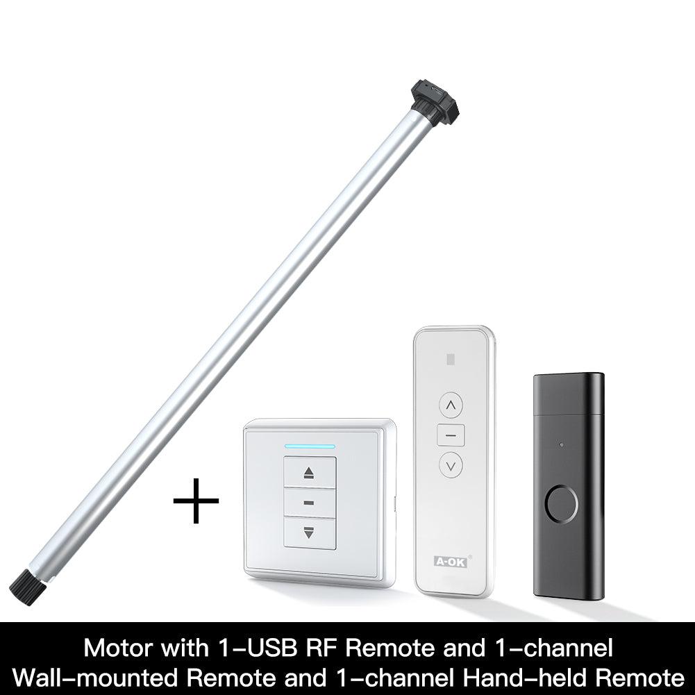 Rechargeable Tubular Roller Blind Motor RF433 Remote Control