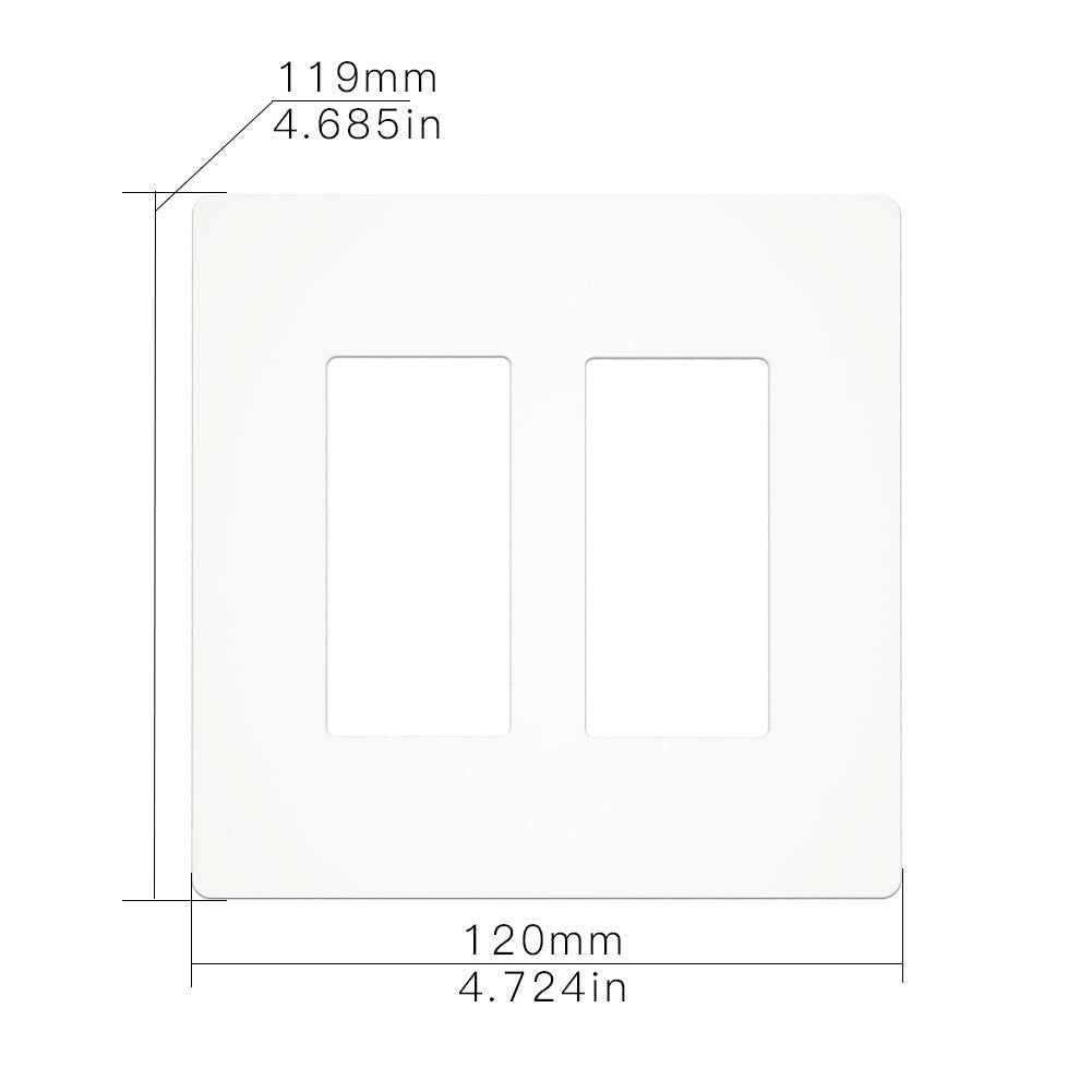 2/3/4 Gang Decorative Outlet Screwless Switch Panel Wall Plate, White, Multi Outlet, Standard Size - Moes