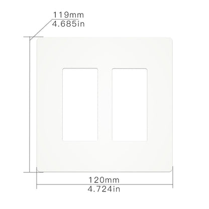 2/3/4 Gang Decorative Outlet Screwless Switch Panel Wall Plate, White, Multi Outlet, Standard Size - Moes