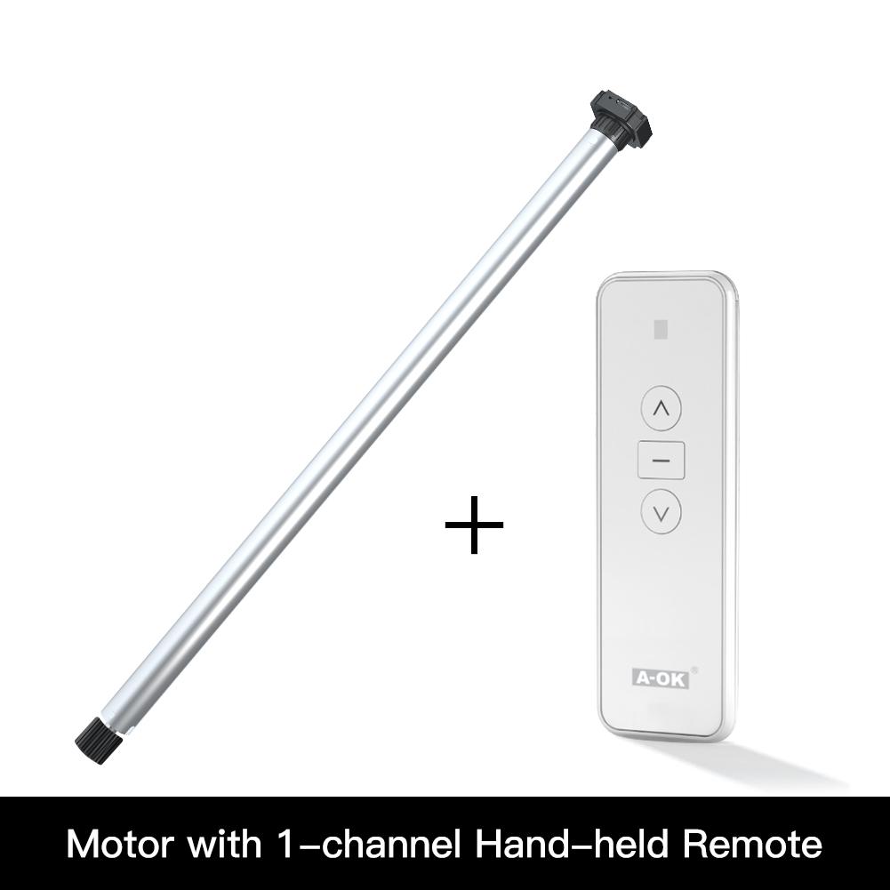 Automatic 15mm USB Rechargeable Tubular Roller Blind Motor for 17mm 25mm Tube Motorized Electric Roller Blind Shade Built-in Receiver RF433 Remote Control for 25mm Tube RF Remote Control - Moes
